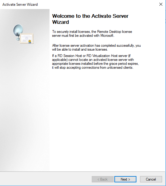 18 activate server wizard